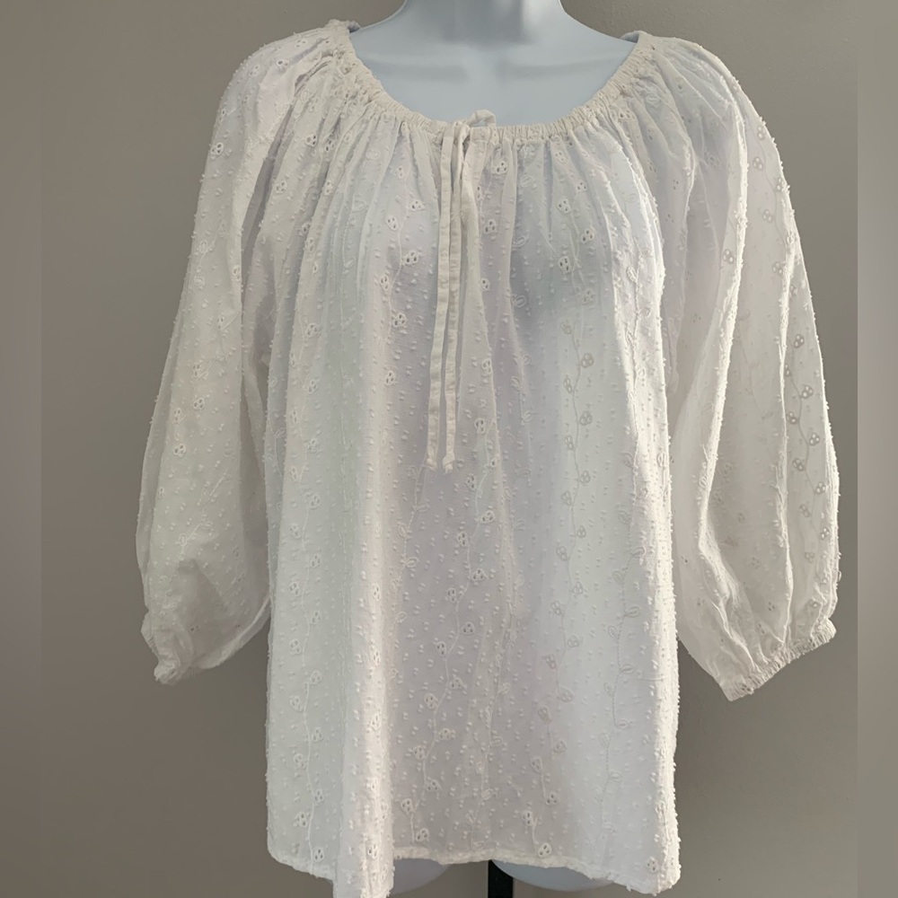 NWT Joie White Tie Front Blouse with Relaxed Fit